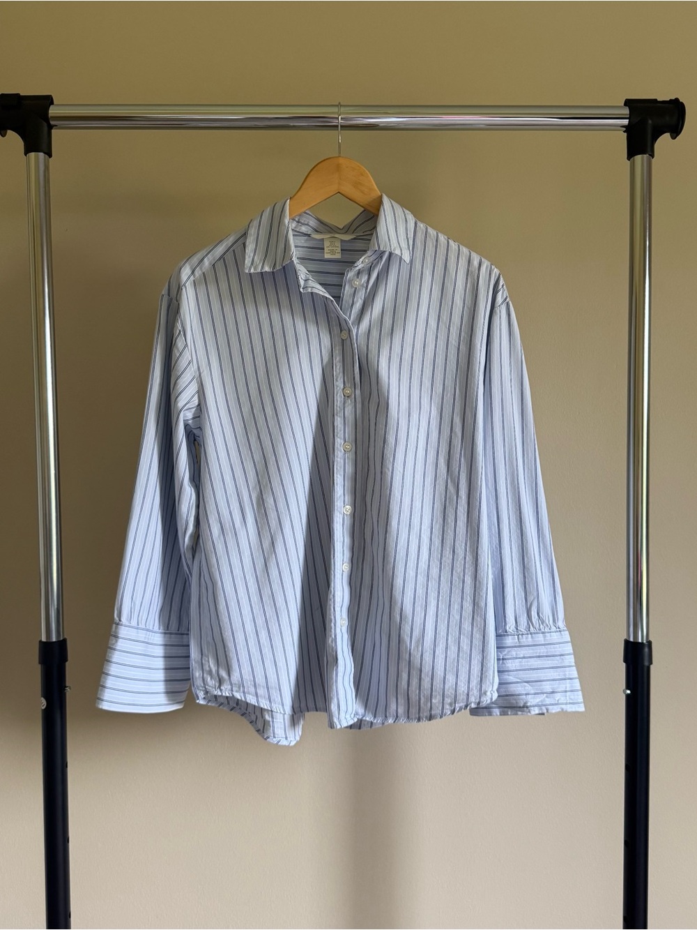 H&M Blue and White Stripe Dress Shirt